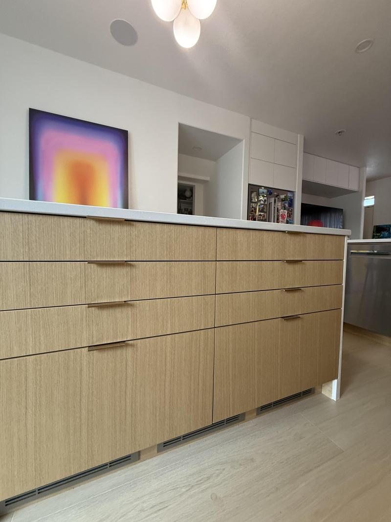 IKEA Cabinet Boxes Received Custom Rift-Cut Oak Fronts