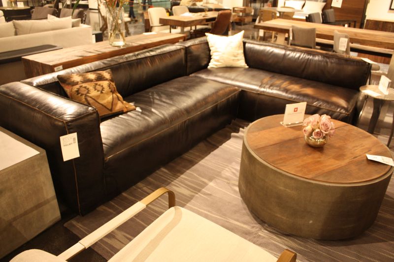 Leather sectionals can look substantial even with simple stitching