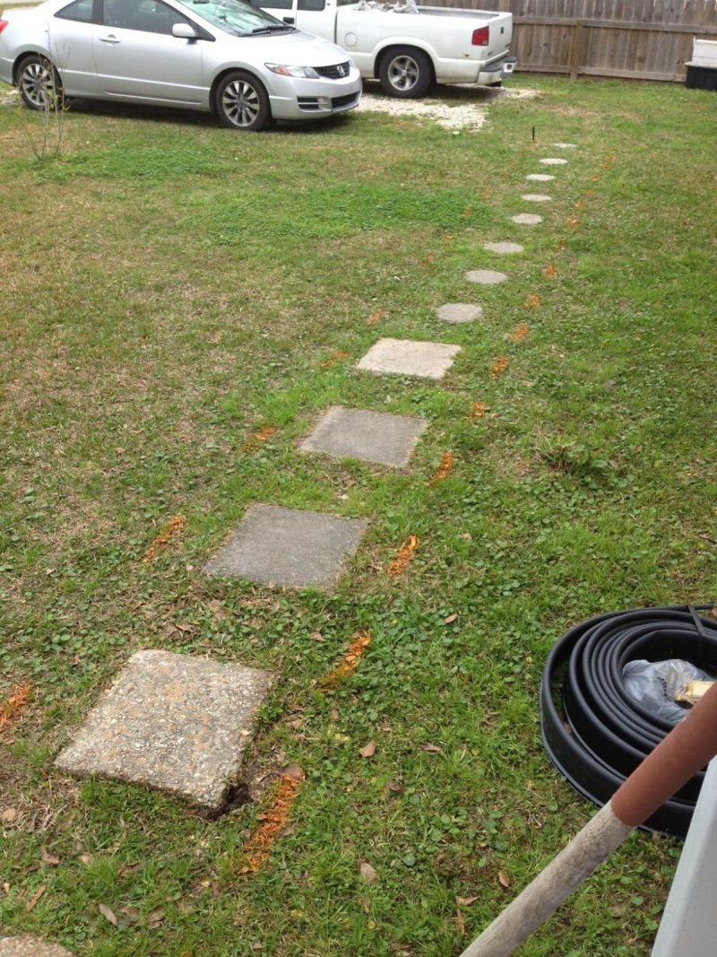 Loose stepping stones marked the original route