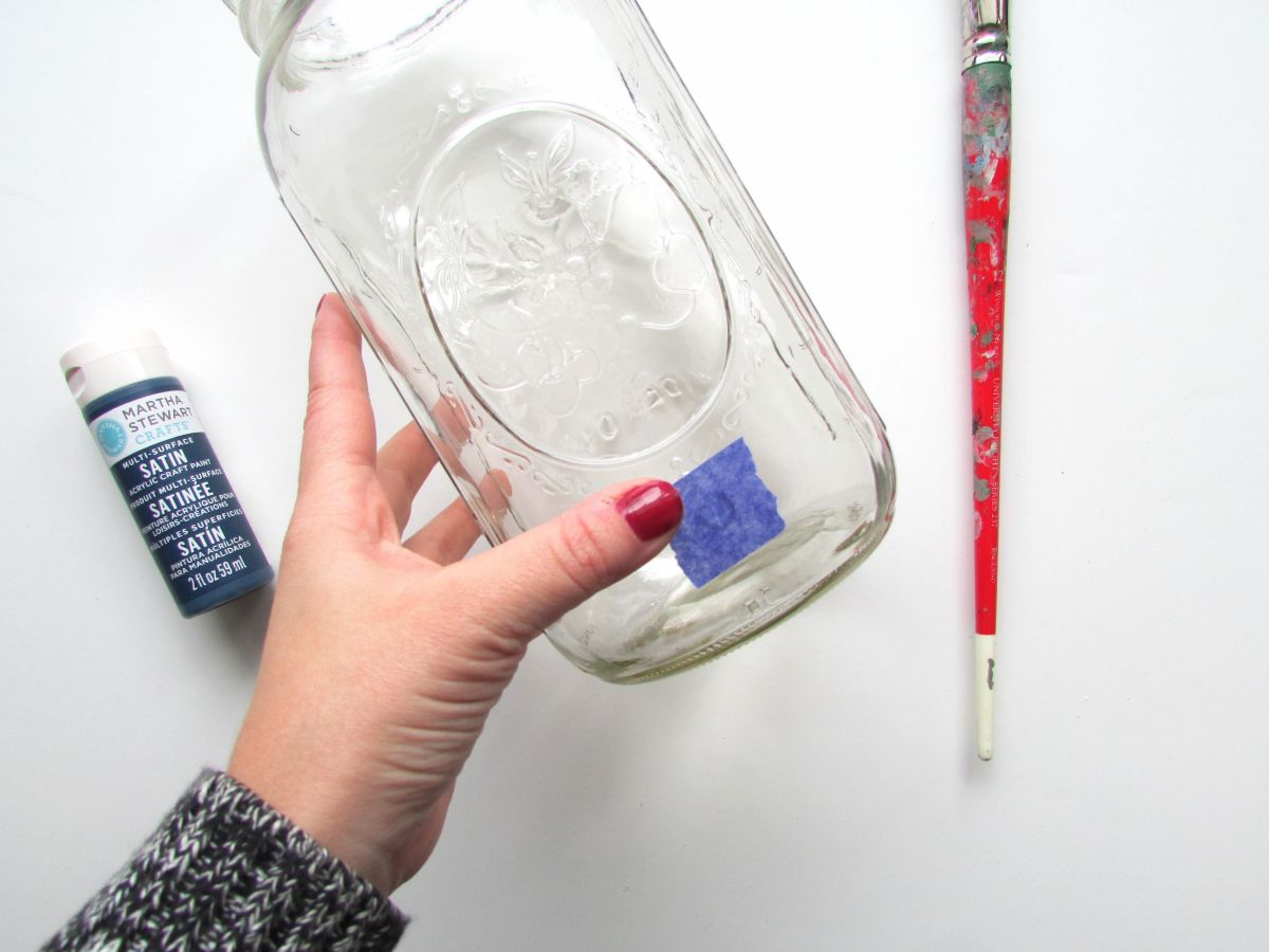 Navy Blue Paint Changes the Glass Without Hiding Its Shape