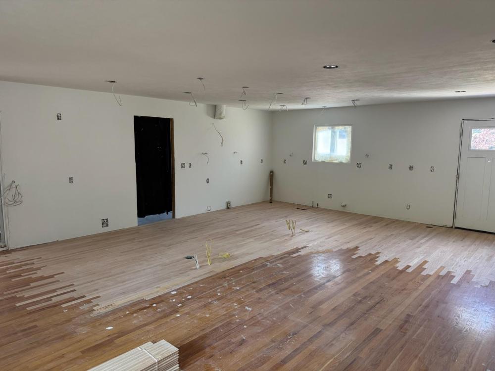 New boards joined the kitchen to the existing floor
