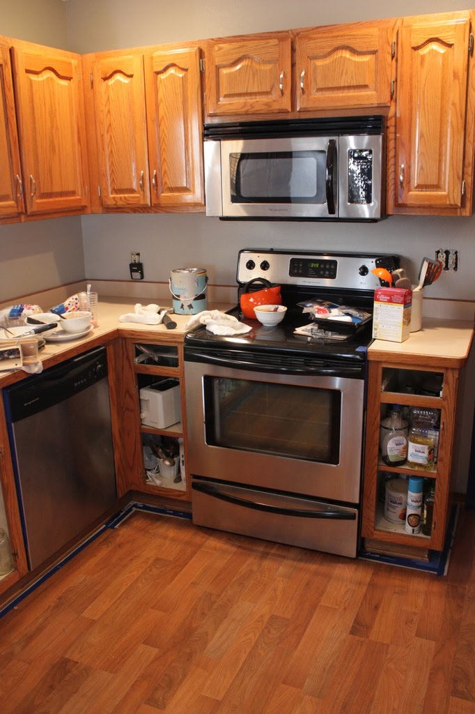 Oak traditional kitchen removed the fronts
