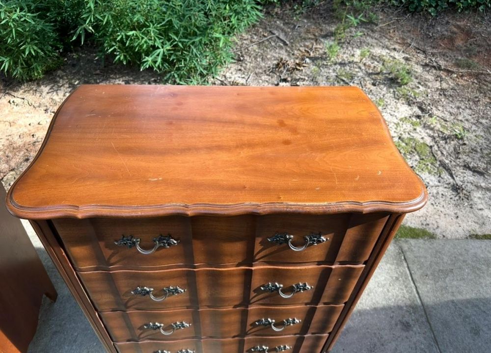 She Stripped the Dark Finish From a French Provincial Dresser and Revealed What Paint Would Have Hidden