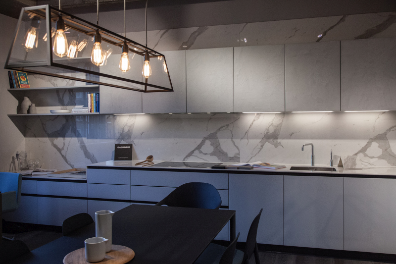 One Long Pendant Follows the Dining Table