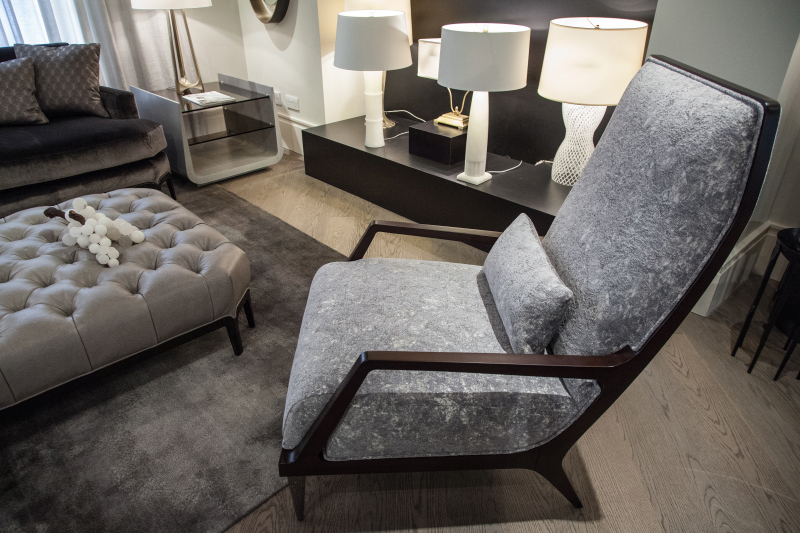 Pale Upholstery Stands Against a Dark Sofa