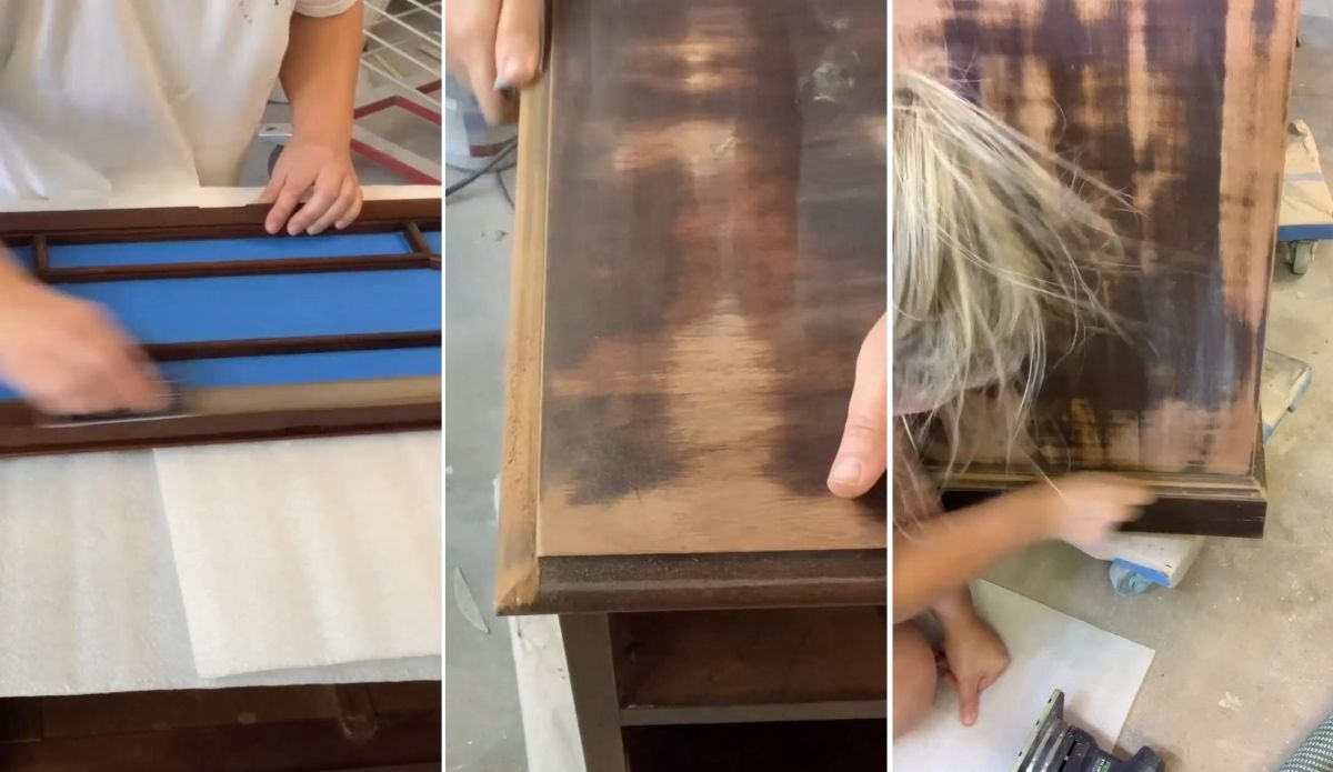 She Painted an Old China Cabinet Green and Made the Wood Shine Like Glass