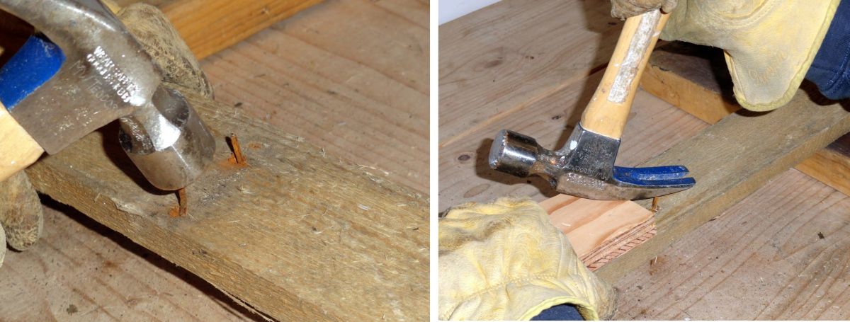 Salvaged Boards Needed Their Nails Removed