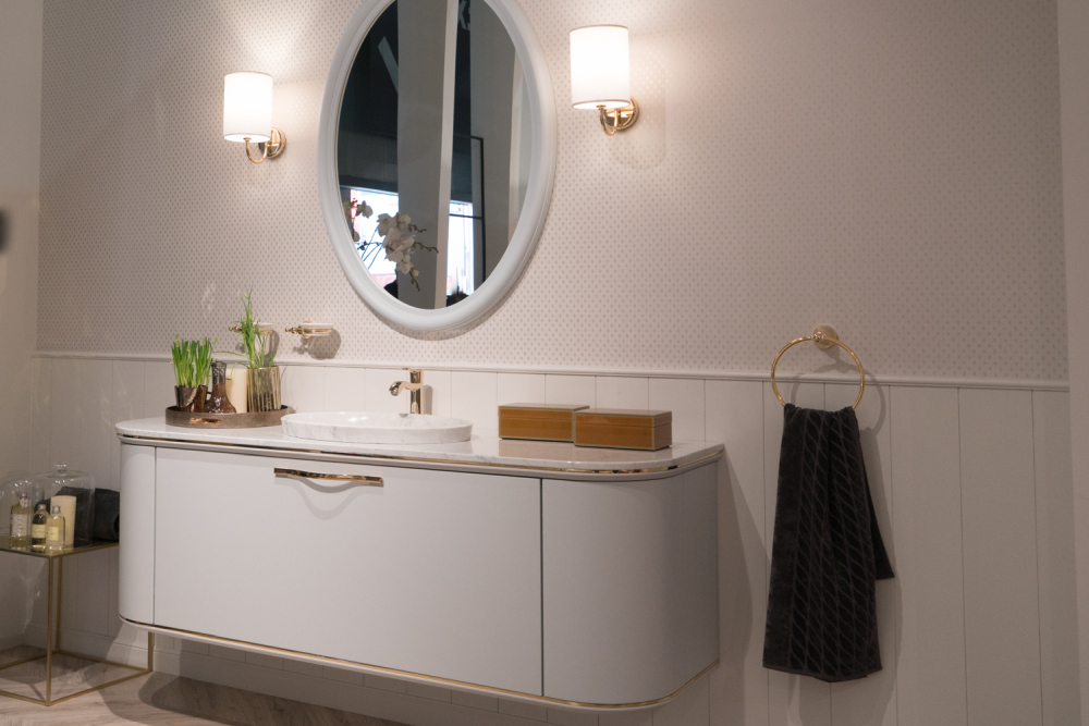 Rounded Ends Give White Storage a Furniture Profile