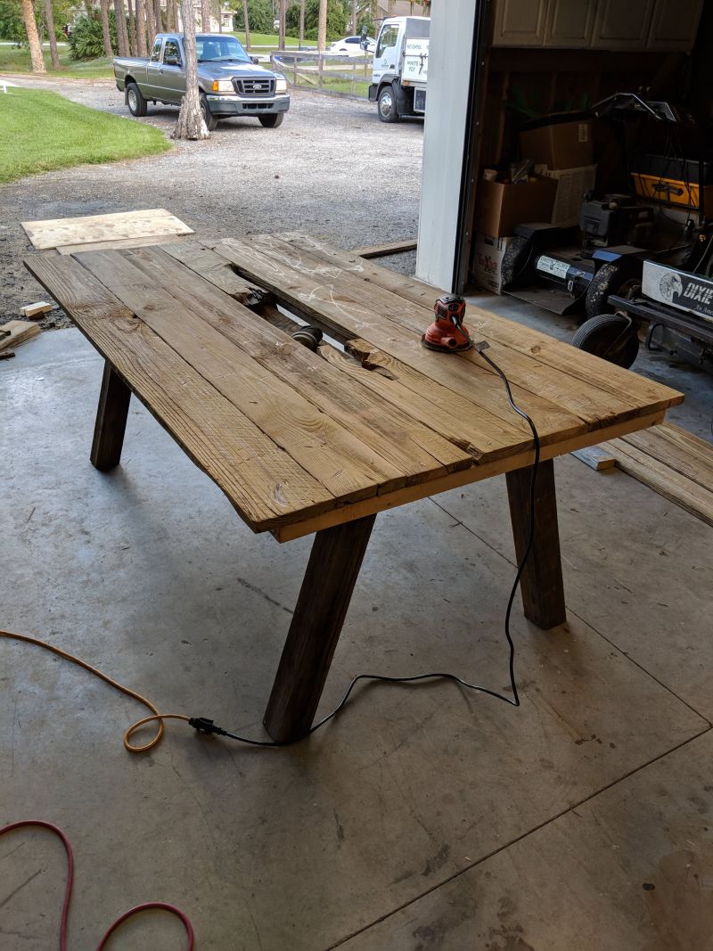 Sanding exposed the grain without removing every mark