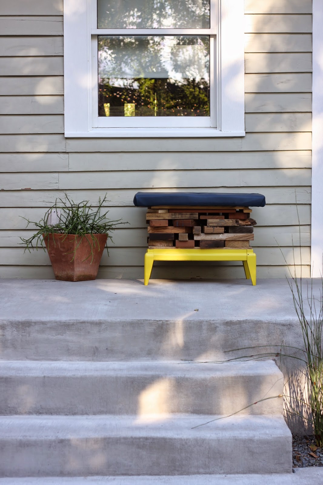 Scrap wood becomes the finished bench