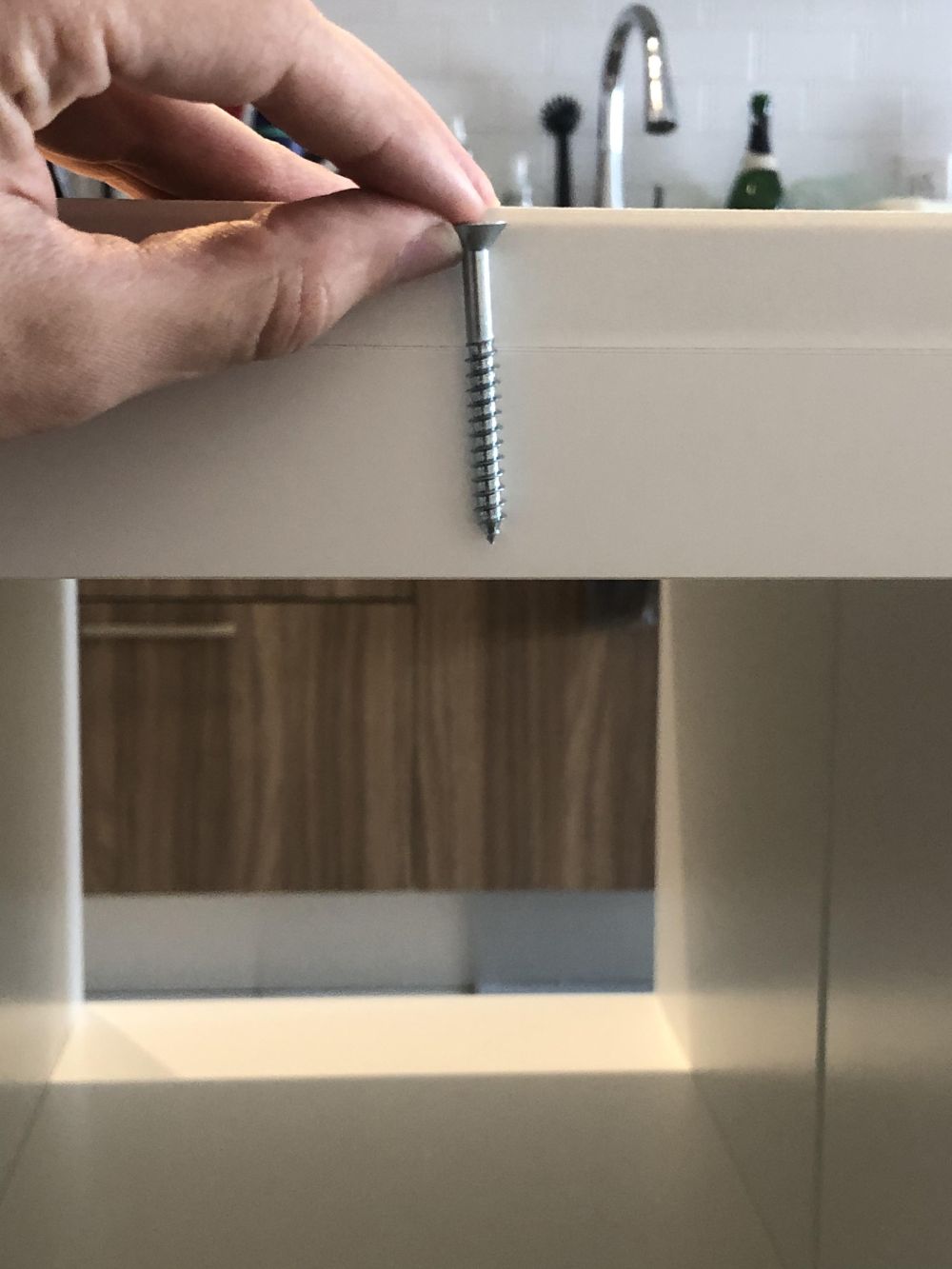 Screws supplemented the glued assembly