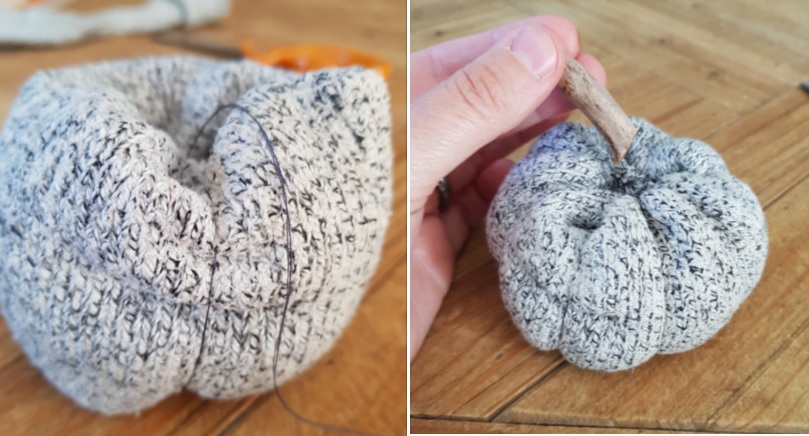 Short Twigs Finished the Fabric Pumpkins