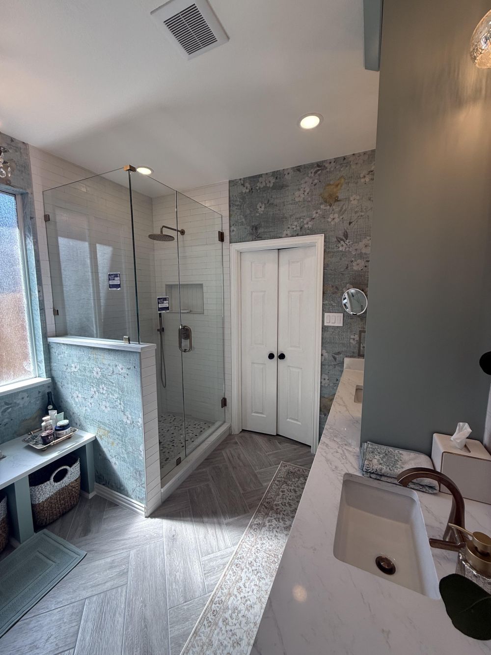 Shower Kept Its Footprint but Gained a New Enclosure
