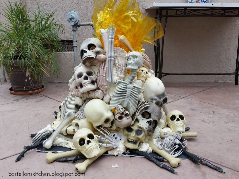 Instead of Lighting a Halloween Bonfire, She Made One From a Tomato Cage and Yellow Plastic