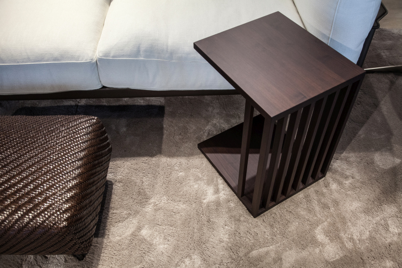 Slatted Wood Adds Detail to a Small Side Table