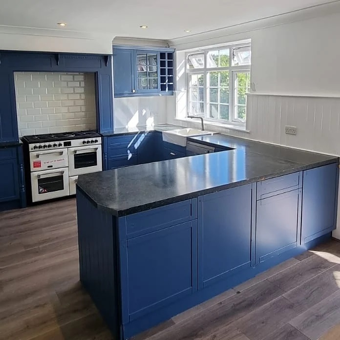 Stiffkey Blue transformed the Shaker cabinets