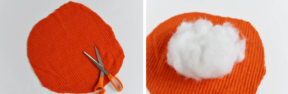Sweater Fabric Was Cut Into Circles and Filled With Stuffing
