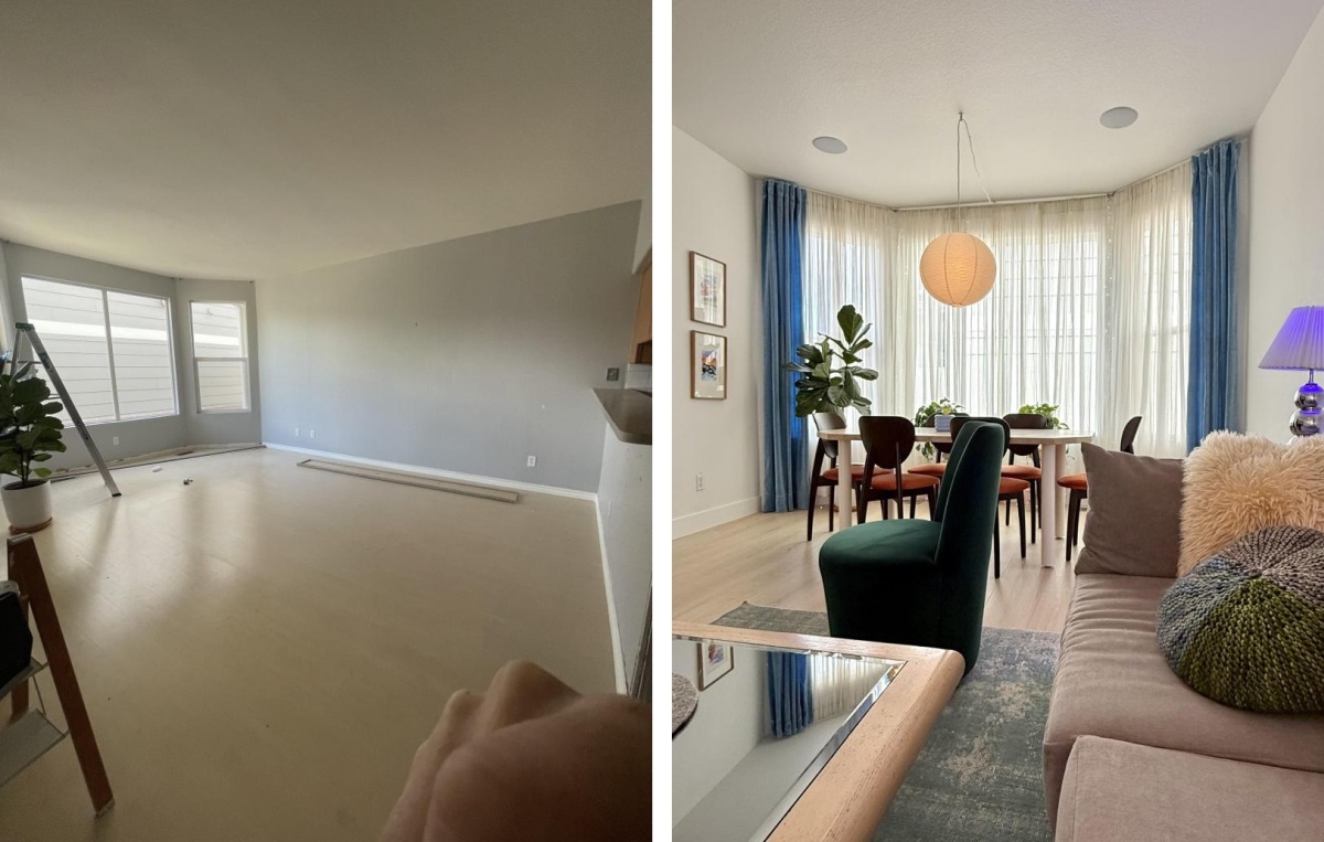 The Dining Area Was Furnished Around the Windows