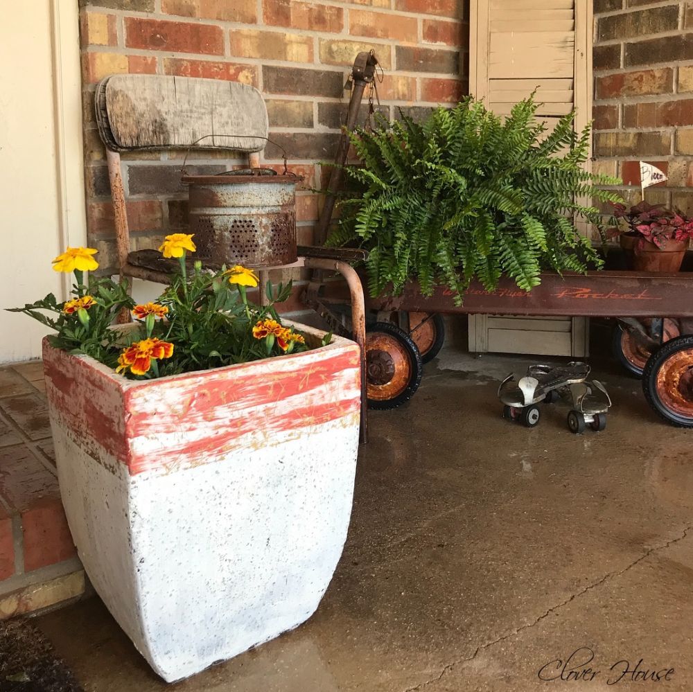 The Finished Planters Returned to the Porch