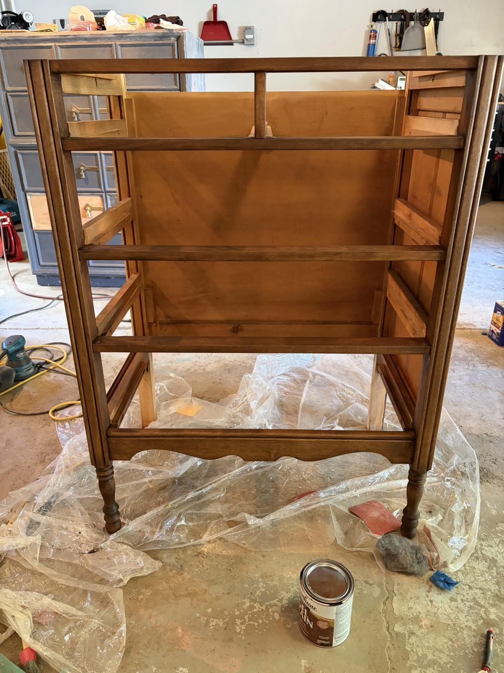 The Frame Was Taken Apart for Sanding and Staining