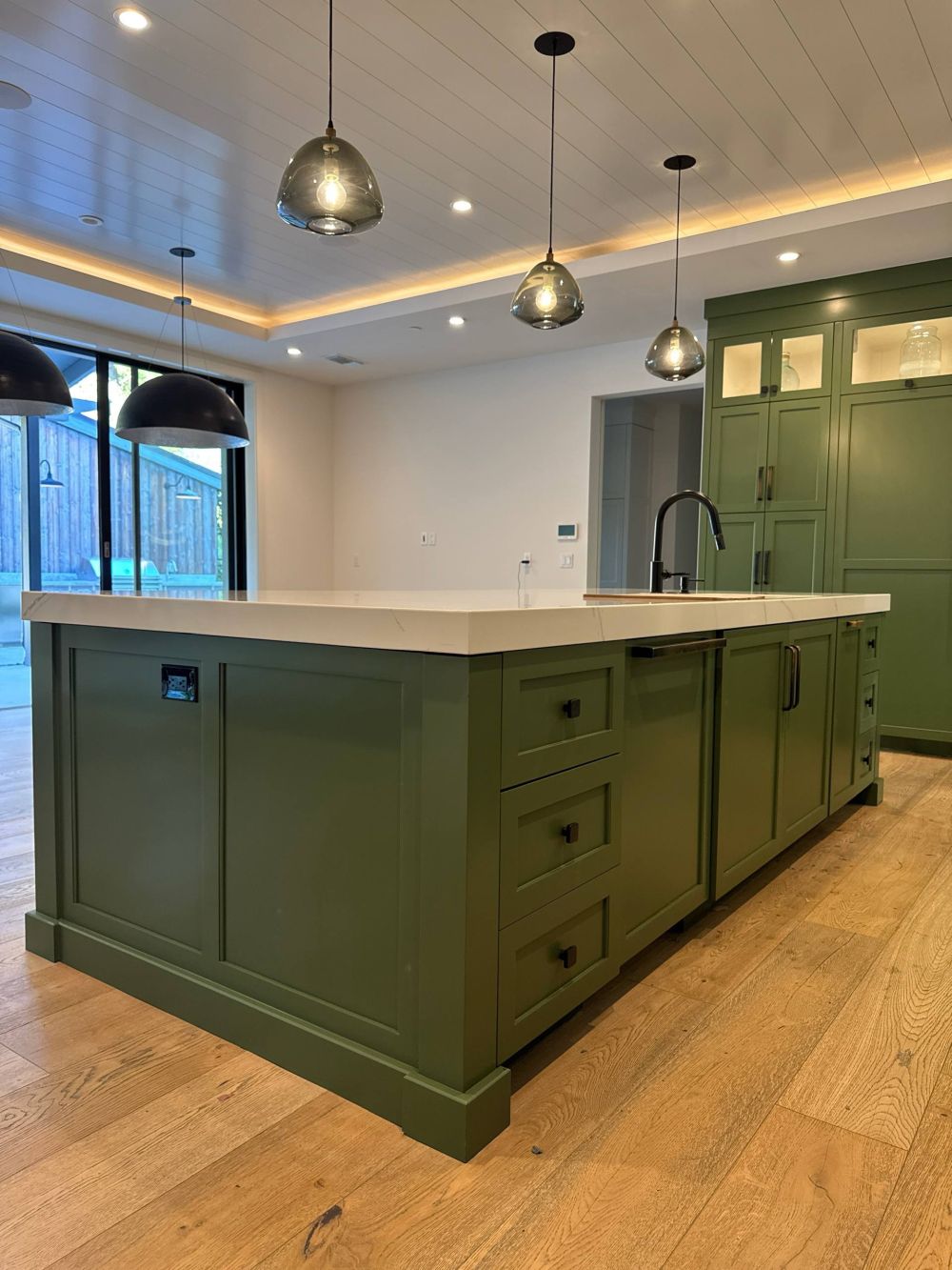 The Large Island Became Part of the Green Kitchen
