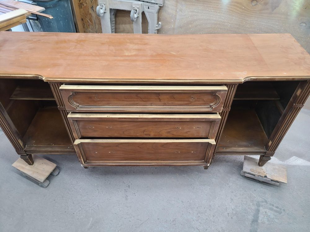 The Lower Cabinet Was Prepared for a New Finish