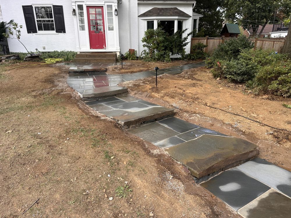 The New Path Curves Toward the Side Yard