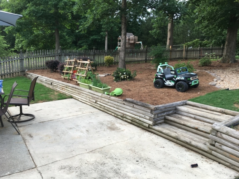 His Backyard Retaining Wall Collapsed After Heavy Rain He Rebuilt It With Massive Timbers