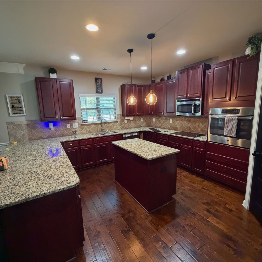 The Original Island Matched the Cherry Cabinets