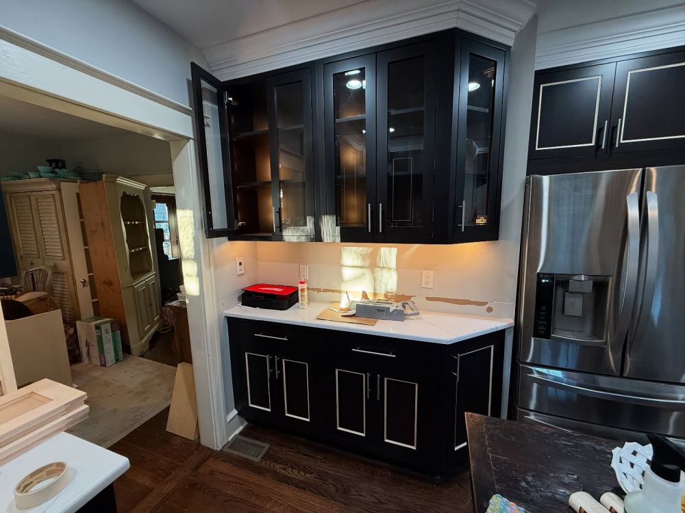 The Refrigerator Wall Kept Its Glass-Front Storage