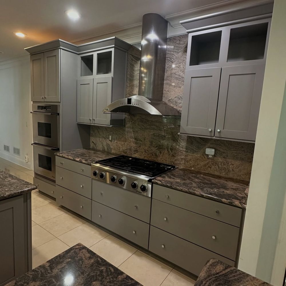 The Refrigerator Wall Received the Same Gray Finish