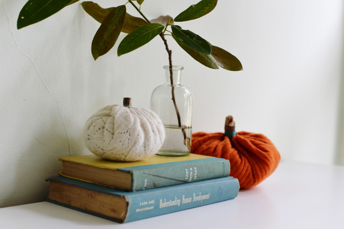 The Two Knit Textures Created Different Fall Pumpkins