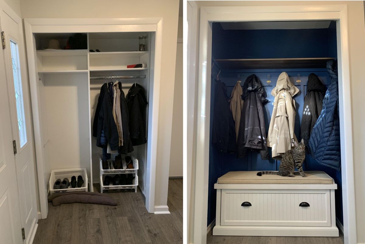 The same opening now serves as a mini mudroom