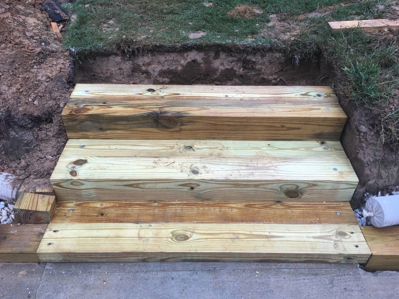 Three Timber Steps Connected the Two Levels