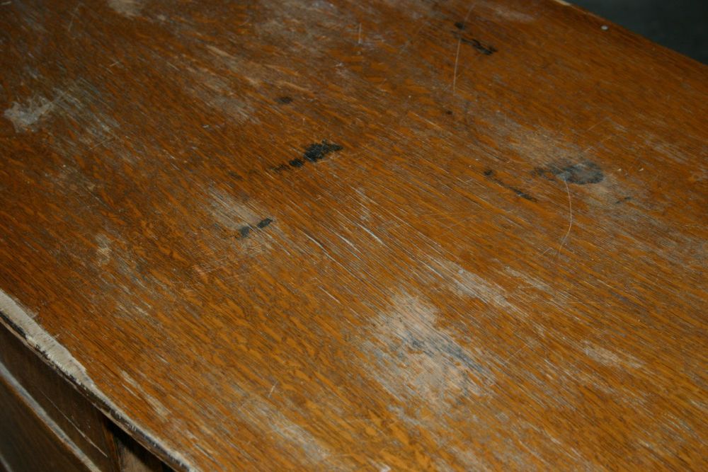 She Painted This Worn Dresser Blue-Gray but the Walnut Stain Turned It a Color She Didn’t Expect