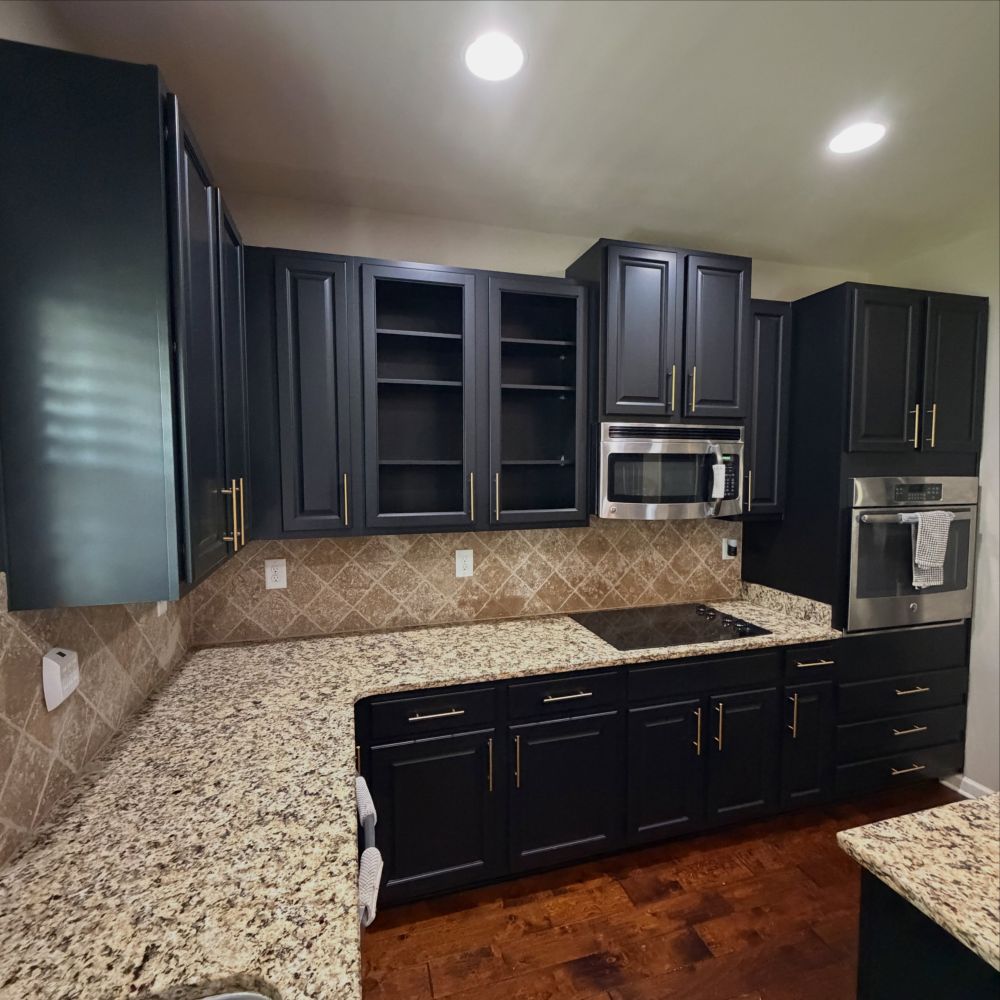 Tricorn Black Covered the Existing Cabinetry