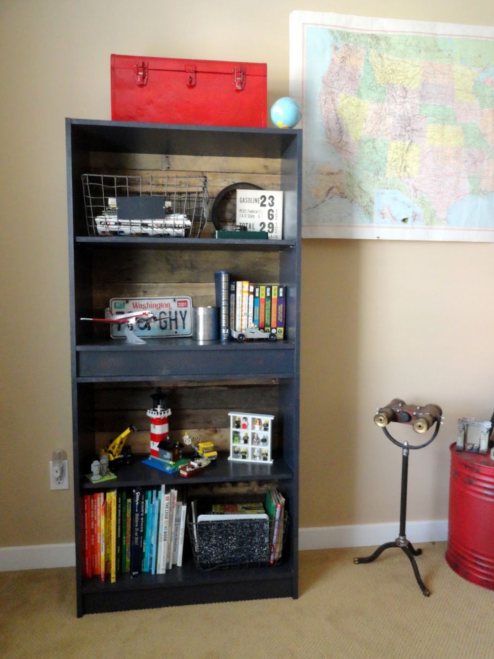 Two Short Bookcases Became One Tall Unit