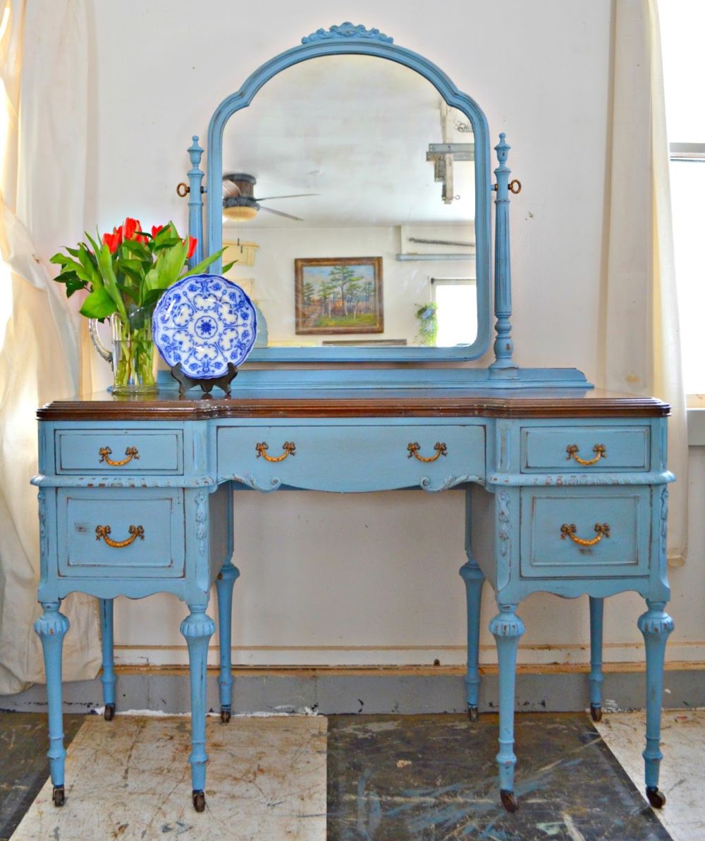 Wedgwood Blue Replaced the Dark Brown Finish