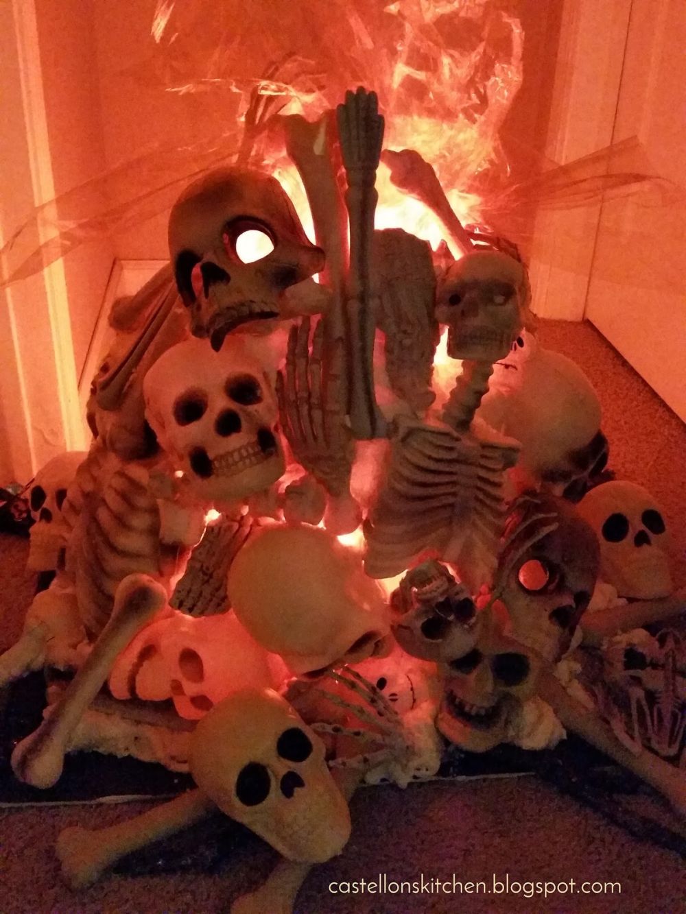 White Lights Brighten the Loose Plastic at the Top
