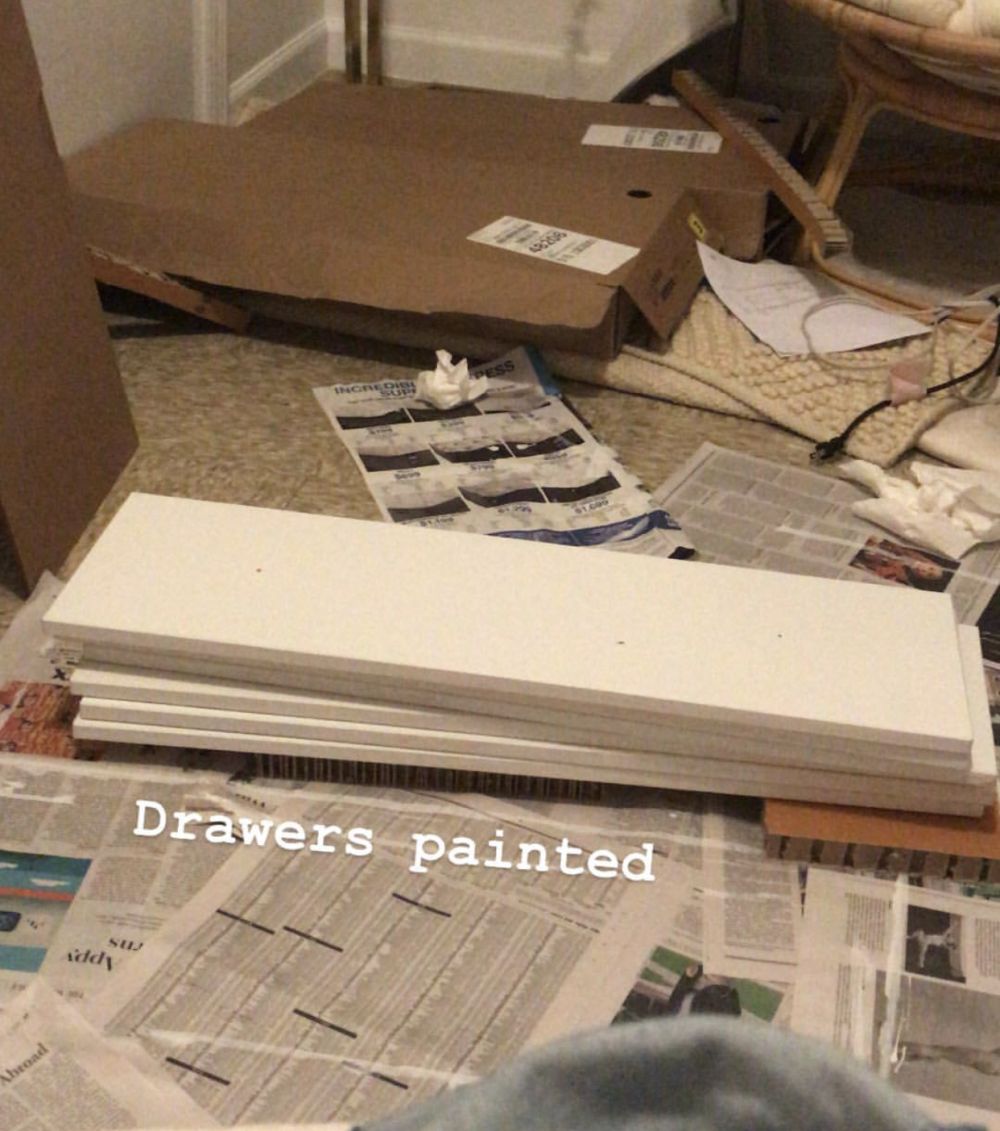 White Paint Covered the Original Pine Drawers