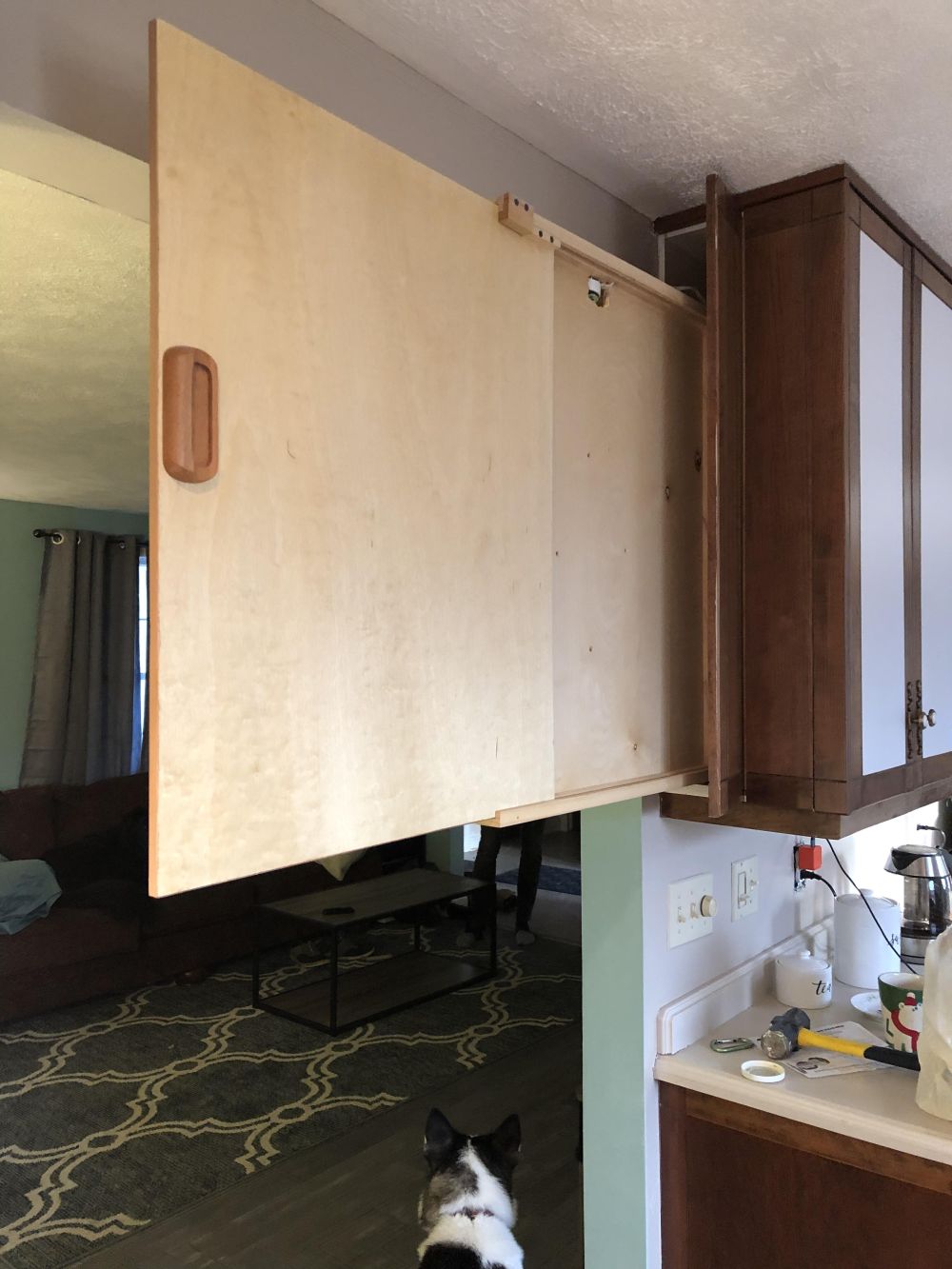 wooden section pulled approximately 18 inches